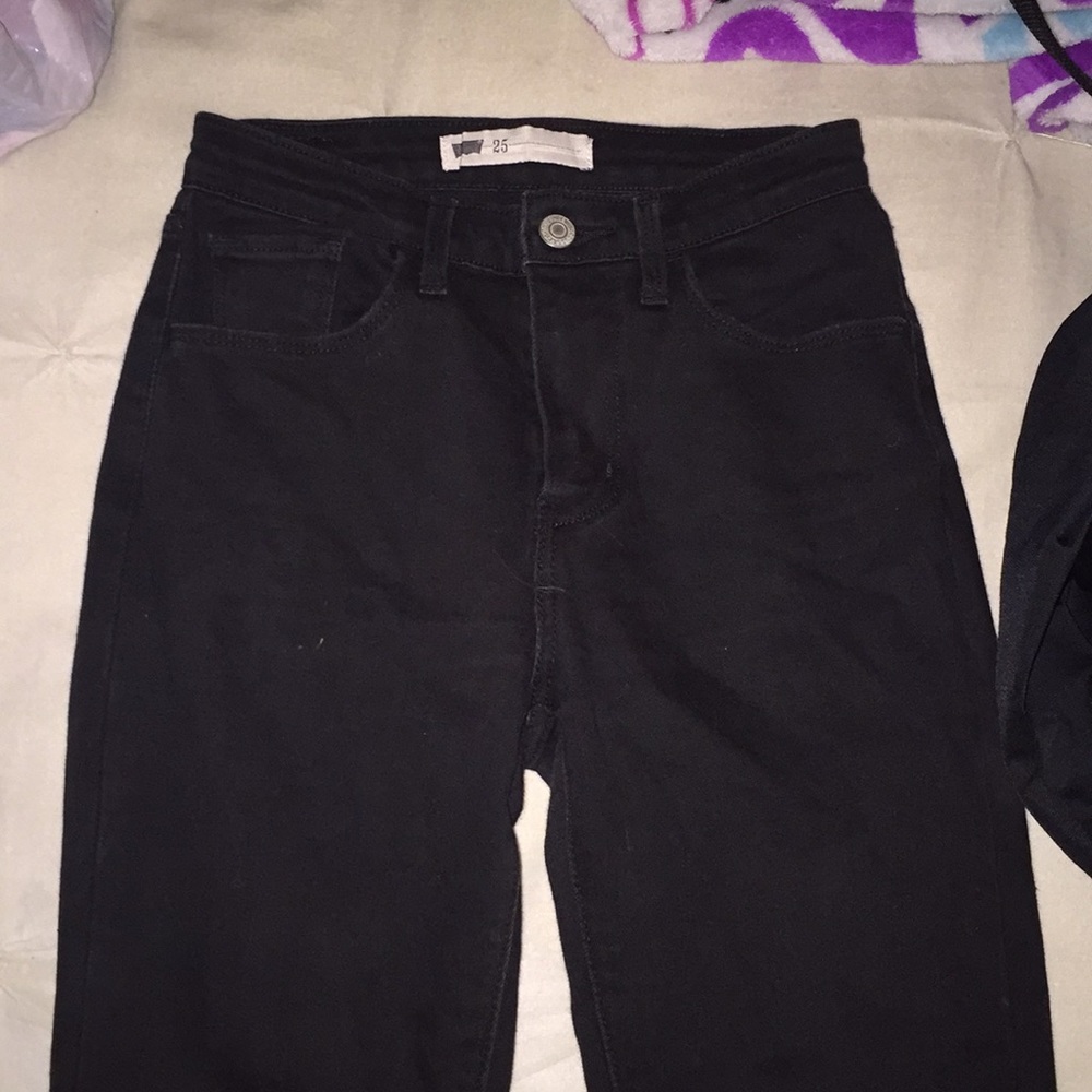 stretchy high waisted black jeans